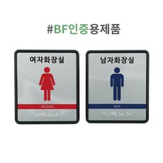 화장실표지판 점자표찰 촉지판, 1세트, 남여화장실세트(남화1개,여화1개)