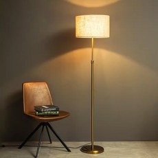 日式布藝落地燈 立燈 臥室燈 簡約風落地燈 E27 北歐風 房間氣氛燈, 檯燈,無極調光【遙控開關】