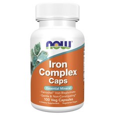 NOW Foods 複合鐵帽素食膠囊, 1罐, 100顆