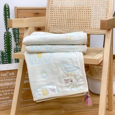 日式本色原紗六層紗兒童午睡蓋毯 單人雙人全棉四季可用被子, 守護動物【六層】,90*110cm