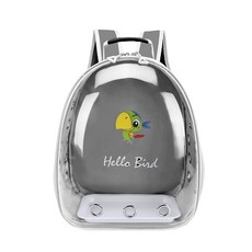 앵무새 이동가방 백팩 투명 반려 동물 산책 이동장 앵무새 잉꼬 외출용 가방 조류 용품, 경량패키지(스탠딩스틱제외), 만화 스타일 (회색)