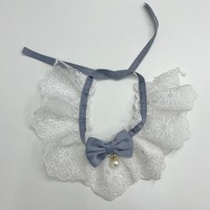 불꽃마켓 강아지 레이스 스카프 케이프 블루 M 강아지턱받이 강아지케이프