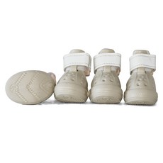 Brightbay 강아지 미끄럼방지 신발 야광 스트랩 펀칭 통기신발 장식 증정, 4개, 살구색
