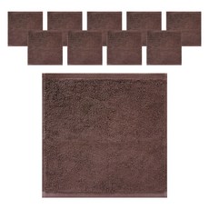 송월타월 최고급면 딥컬러 카페행주 핸드타올, 갈색, 10개