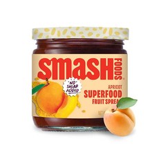 스매시 푸드 체리 석류 잼 | 저칼로리 설탕 무첨가 케토 잼과 업사이클 과일 & 치아 씨앗 팔레오 슈퍼푸드 스프레드 (1병), Apricot