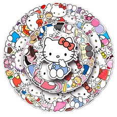 문구보따리 한교동 라부부 스티커 다꾸 스티커 50장세트 이치고신문 미니스티커, 1세트, 헬로키티 50매