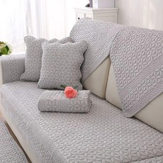 플라워 쇼파 등받이 다기능 논슬립 타월 커버 제이스튜, 1개, 라이트그레이 플로럴