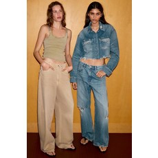 [국내발송] ZARA 여성 JEANS CINTURA DOBLADA TRF 미드라이즈 - 샌드 5252/014/707 464241