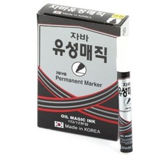 자바펜 파워 유성매직, 검정, 12개
