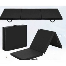 찜질방 요가 매트 토퍼 방수 헬스 레자 3단 접이식 블랙 두께 5CM 180x60x5CM