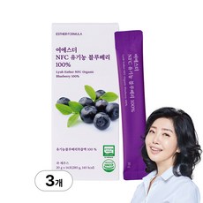 [본사직영] 여에스더 NFC 유기농 블루베리 100% 국민영양 프로젝트, 3박스, 280g