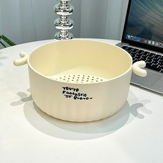 優選瀝水籃廚房好物廚房置物架加厚雙層瀝水籃塑料洗菜籃洗菜盆收納洗水果果籃多功能廚房家用款, 雙層瀝水籃（白色）, 1個