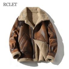 RCLET 남자 기모 스웨이드 자켓 오버핏 무스탕 코트 겨울 빅사이즈 항공점퍼 데일리