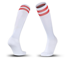 足球襪 紅色條紋, 白色紅邊(下5得6雙), 1個