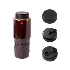 다이아 보틀 1L 캡 3종 세트 차량용 텀블러 아이스커피컵, 1개, 검정