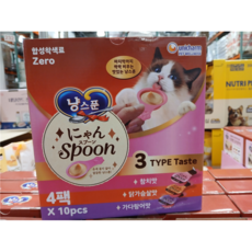 [코스트코]유니참 긴노스푼 냥스푼 10PCS X 4팩, 혼합맛(참치/가다랑어), 10g, 40개