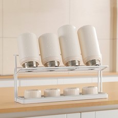 2단 미니 컵 텀블러 식기건조대 물빠짐 트레이, 1개, 화이트