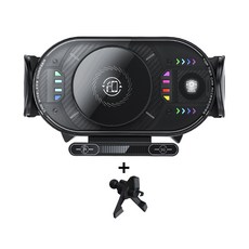 SEVOREN 차량휴대폰거치대 플립 대화면 호환 무선충전 차량용 핸드폰거치대 맥세이프거치대차량용 고속 무선충전 거치대 송풍구형+대쉬보드형, 송풍구고정, 블랙 송풍구고정, 블랙