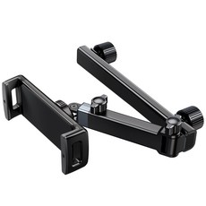 東方儲運 金屬支撐桿可調節頭枕平板電腦支架 車載靠背平板架 車載後座手機支架 適用於4.7吋手機, 1個, 黑色