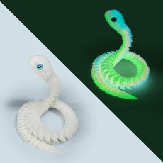 45/80cm 3D 인쇄 빛나는 뱀 움직일 수있는 공동 시뮬레이션 액션 피규어 홈 오피스 데스크탑 장식 생일 선, 01 60CM luminous