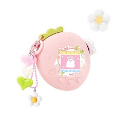 타마고치 파라다이스용 버블로거스 세트 보호 및 실리콘 TPU 방수(빨간색) 페이스플레이트가 매력 다이얼 긁힘 캡 있는 딸기 & 케이스 부드러운 커버 버블 줌 모양 방지, Pink, 1개