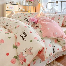 무인양품 순면 이불 커버 150x200 싱글 침대용 겨울 침구, 래빗 페어리