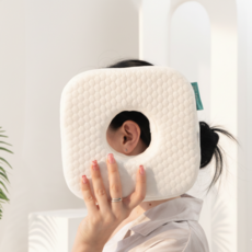 해이니 귀눌림방지 베개 구멍베개 통기성 메모리폼 기능성 귀보호 베개, 1개, 화이트