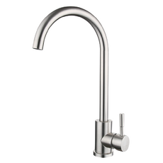 304不銹鋼高大彎水龍頭（拉絲.霧黑）高彎設計，304不銹鋼材質，耐腐蝕，單把手設計，操作簡單, 1個