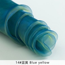 매쉬 원단 바이 컬러 샤이니 오간자 패브릭 디자이너 메쉬 튤 패브릭 웨딩 장식 보일 투명 천 조금 스티프 느낌 TJ0698, 14, 1개