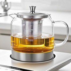 IH 인덕션 열탕용 유리 글라스팟 티포트 티메이커 1.5L, 1개