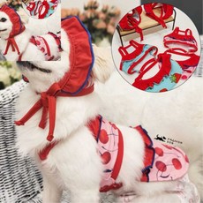 일랴 반려견수영복 귀달이모자일체형 S부터2XL 강아지수영복 강아지비키니 애견수영복, 핑크-L-선택안함