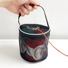 미소데이샵 뜨개 실 파우치 2P 보관 휴대용 가방, 1세트, 블랙