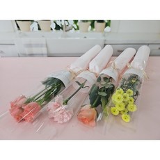 유스풀몰 한송이포장 꽃 생화택배 꽃배달싼곳, 포장+소국1송이(연한색), 1개