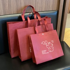 부직포 쇼핑백 복장 선물 포장봉투 소 중 대 두툼한 손잡이 쇼핑백 곰돌이 풍선, 25개, 빨간 풍선 곰돌이