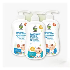 CHOMEL啾美兒【嬰兒洗澡超值組】全植萃洗髮沐浴兩用嬰兒乳液，防過敏敏感肌適用，寶寶洗護推薦, 1套