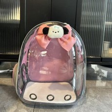 妃雪森 貓包外出便攜太空艙寵物包可愛個性蝴蝶結雙肩網紅貓咪揹包貓包, 1個, 無玩偶（15斤內貓墊顏色隨機_2