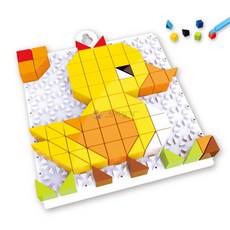 토이랄라 토이랄라 퍼즐 블럭 4IN1 디폼 툭툭 사각 십자 폼폼 블럭 사고력 발달 시리즈 입체 베이직 집중력 퍼즐 패키지, 오리, 1개