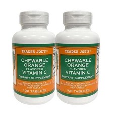 Trader Joe's Vitamin C 500mg 트레이더조스 츄어블 오렌지맛 비타민 C, 2개, 100정