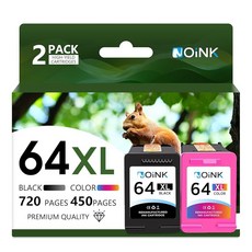 NOINK 64XL 잉크 카트리지 블랙 및 컬러 콤보 팩 HP 64XL용 대용량 교체품 Envy Photo Inspire 시리즈 프린터 6255 7155 7955e 1 3
