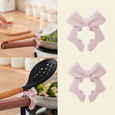 LHK주연 [1+1] 리본 실리콘 조리도구 거치대 냄비 국자 뒤집개 받침 주방 조리도구 걸이