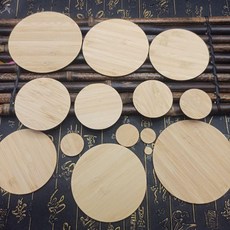 無品牌 圓形竹片竹板材兒童手繪DIY手工材料, 1個, 直徑1釐米,5片 文創用品