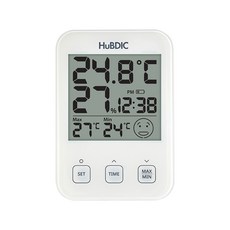 휴비딕 디지털 시계 온습도계, 1개, 화이트