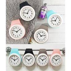 5color 욕실 시계 무소음 방수 화장실 시계 주방 시계, 핑크 건전지포함