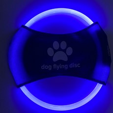 LED 충전식 반려동물 발광 프리스비 강아지프리스비 야간강아지원반 플라잉디스크 원반 던지기 강아지장난감(야간에 강아지와 놀고 산책할 때 필수품), 블루레이