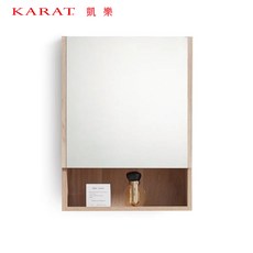 KARAT 發泡板鏡櫃 寬48*高75*深13cm 木紋 衛浴儲物櫃 防水鏡櫃, 淺木紋