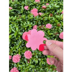 亮黃色花朵造型工藝材料，手工藝裝飾配件，DIY拼貼材料, 紅色, 1個