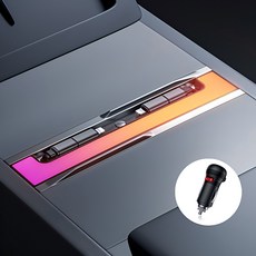 코이체 업그레이드형 신형 테슬라 모델3 모델Y 전용 고속충전 콘솔 허브 무드 라이트 악세사리 2in1 변환젠더 포함, C타입+C타입, 테슬라 모델3 24-26/모델Y/YL25-26 공용