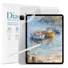 다이아큐브 아이패드프로 4 5 6세대 12.9(32.8cm) 저반사 지문방지 종이질감 항균 블루라이트차단 액정보호필름, 2개