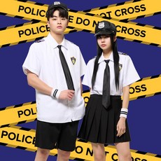 뉴욕 경찰 반티 NYPD 화이트 코스프레 졸사 체육대회 코스튬 할로윈 옷