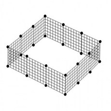 인하우스 애견울타리 조립식 철망 12P 커넥터 24P 세트 (Araium), 1개, 01 A.블랙